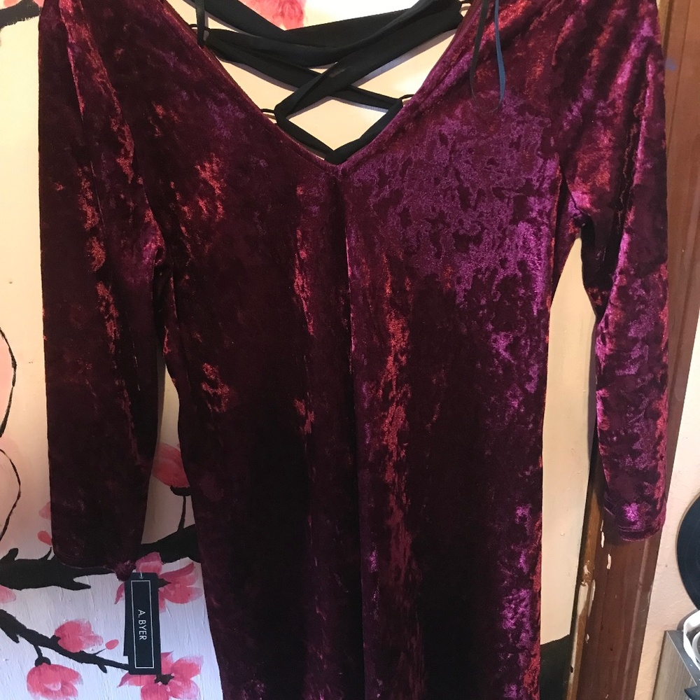 Red velvet dress